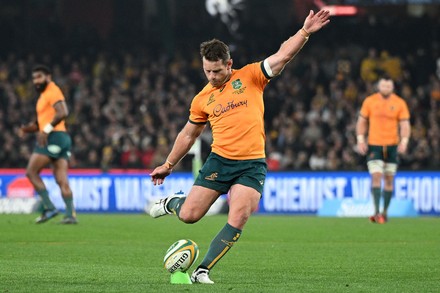 Bernard Foley Australia Kicks Ball Makes Editorial Stock Photo - Stock ...