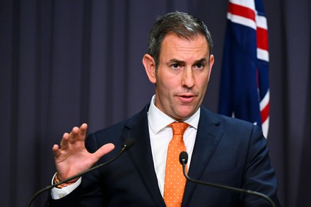 Australian Treasurer Jim Chalmers Speaks Media Editorial Stock Photo ...