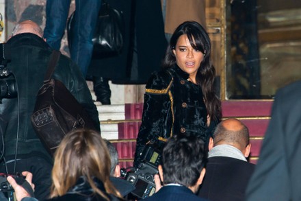 Michelle Rodriguez Arriving Versace Springsummer 2015 Editorial Stock