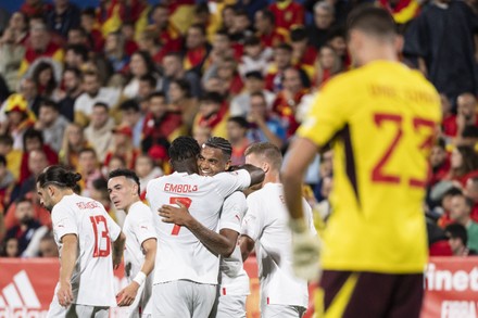 Switzerlands Manuel Akanji Cr Celebrates Teammate Editorial Stock Photo ...