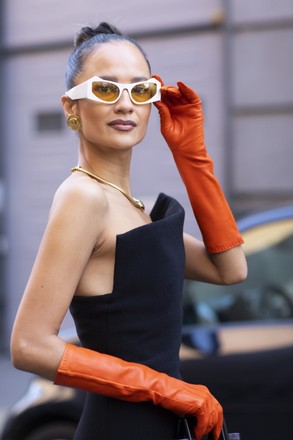 Christinna Kuan Outside Sportmax Fashion Show Editorial Stock Photo