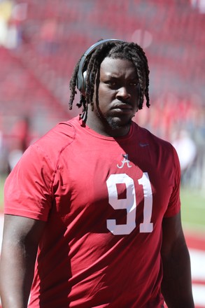 Jaheim Oatis 91 Alabama Defensive Lineman Editorial Stock Photo - Stock ...