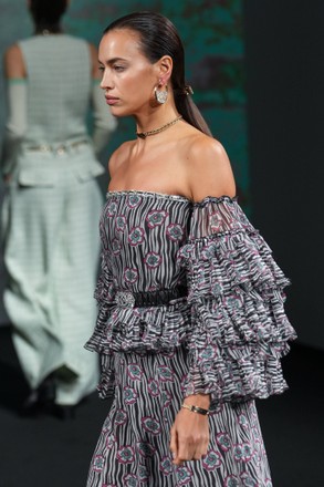 Irina Shayk Walking Runway During Chanel Editorial Stock Photo - Stock ...