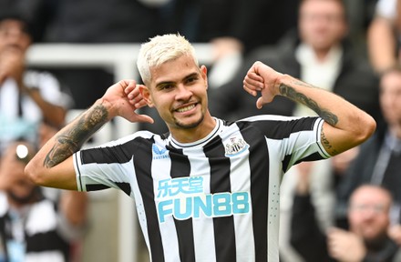 Bruno Guimaraes Newcastle United Celebrates Scoring Editorial Stock ...