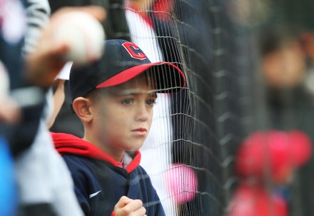 Cleveland Guardians Mascot Dances On Dugout Editorial Stock Photo