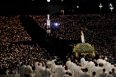 Pilgrims Participate Candlelight Procession Sanctuary Fatima Editorial