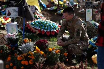 Son Fallen Soldier Visits His Grave Editorial Stock Photo - Stock Image ...