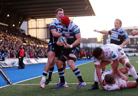 Rhys Carre Cardiff Celebrates Scoring Try Editorial Stock Photo - Stock ...