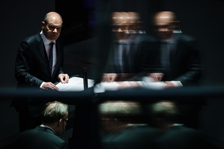 German Chancellor Olaf Scholz Delivers Statement Editorial Stock Photo ...