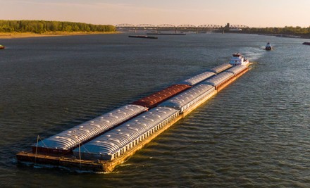 Aerial Photo Made Drone Shows Barges Editorial Stock Photo - Stock ...