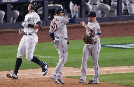 New York, United States. 24th Oct, 2022. Houston Astros Yuli Gurriel and  Alex Bregman celebrate after the Astros beat the New York Yankees 6-5 in  game four of their American League Championship