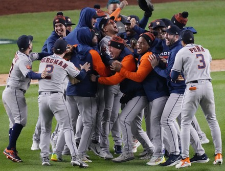 New York, United States. 24th Oct, 2022. Houston Astros Yuli Gurriel and  Alex Bregman celebrate after the Astros beat the New York Yankees 6-5 in  game four of their American League Championship