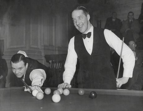 Joe Davis (left) And Tom Newman Play Snooker At Houldsworth Hall Manchester.