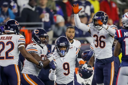 Chicago Bears safety Jaquan Brisker (9) reacts against the New