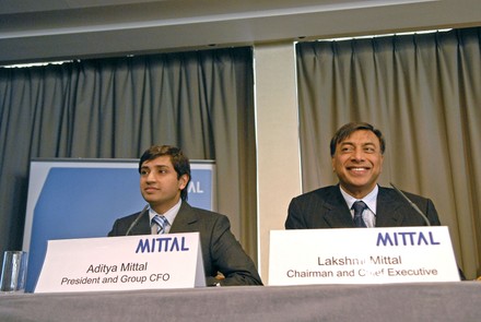 Steel Tycoon Lakshmi Mittal R Along Editorial Stock Photo - Stock Image