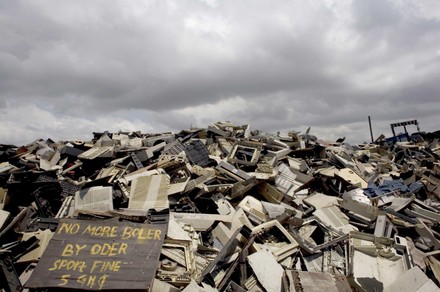 Piles Discarded Computer Monitors Dumping Hazardous Editorial Stock ...