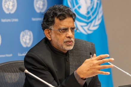 Pillay Chair Commission Speaks During Editorial Stock Photo