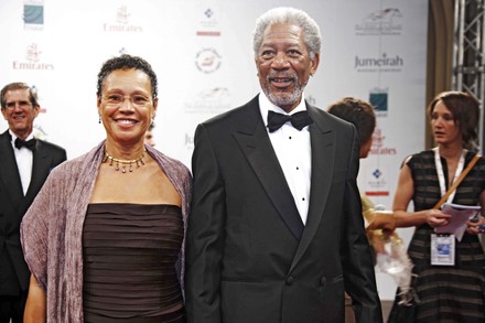 Us Actor Morgan Freeman His Wife Editorial Stock Photo - Stock Image