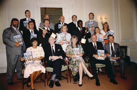 Royal Garden Party. Back Row (l-r): Steve Davis Bobby Charlton Stirling Moss Cliff Morgan And Christopher Dean. Middle Row (l-r): Geoff Capes Eric Bristow Bill Beaumont Lucinda Prior Palmer Frank Bruno Jayne Torvill Sharron Davies. Front Row (l-r): F