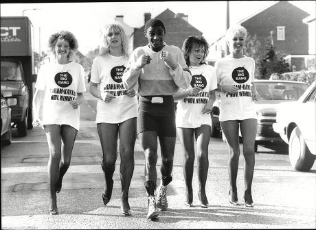 Boxer Herol Graham In Training With Some Young Ladies. For Full Caption See Version.