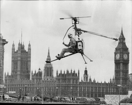 Test Pilot Richard Peck Flying The Rotorcycle.