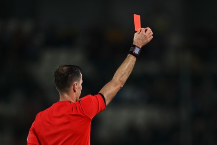 Croatian Referee Duje Strukan Shows Red Editorial Stock Photo - Stock ...