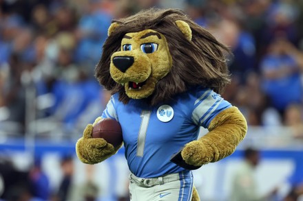 Detroit Lions Mascot Roary Runs On Editorial Stock Photo - Stock Image