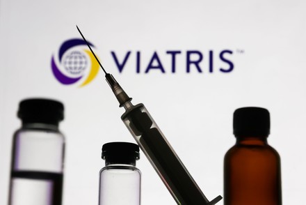 Medical Bottles Syringe Seen Viatris Logo Editorial Stock Photo - Stock ...