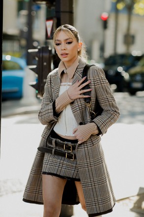 Street Style Jordanna Maia Arriving Miu Editorial Stock Photo - Stock