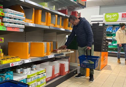 Shopper Looks Empty Shelves Eggs Lidl Editorial Stock Photo - Stock ...