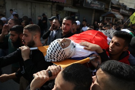 Palestinians Carry Body Mahmoud Saadi18 During Editorial Stock Photo ...