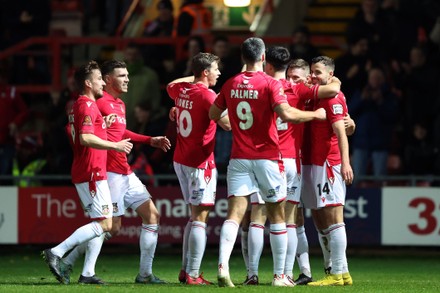 Elliot Lee Wrexham Celebrates Scoring Their Editorial Stock Photo ...