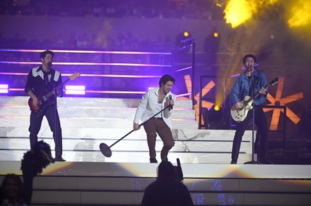 Jonas Brothers Perform During Halftime Dallas Editorial Stock
