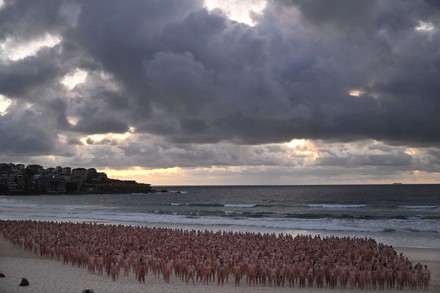 Thousands Stand Nude Part Installation By Editorial Stock Photo - Stock
