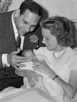 Bandleader Edmundo Ros With Wife Britt Ros And Their Baby Daughter Brit Luisa Ros 1956.