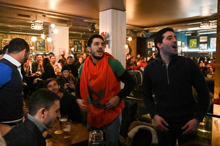 Illustration Moroccan Soccer Fans Parisian Bar Editorial Stock Photo