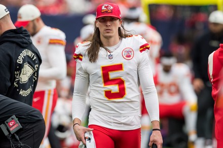 Kansas City Chiefs punter Tommy Townsend (5) looks on from the