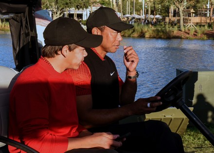 Tiger Woods His Son Charlie Woods Editorial Stock Photo - Stock Image