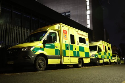 Emergency Ambulances Parked Outside Ambulance Station Editorial Stock ...