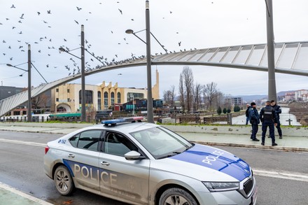 Kosovan Police Patrol Guards Central Mitrovica Editorial Stock Photo ...