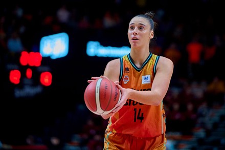 Raquel Carrera Valencia Basket Action During Editorial Stock Photo