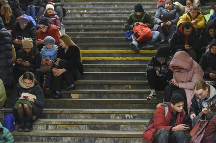 Residents Take Shelter Inside Metro Station Editorial Stock Photo ...