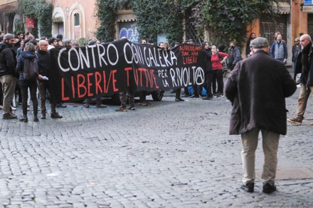 Rome Italy News Anarchist Demonstration Solidarity Editorial Stock ...