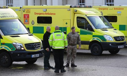 Nhs Ambulance Staff Army Personnel Outside Editorial Stock Photo ...