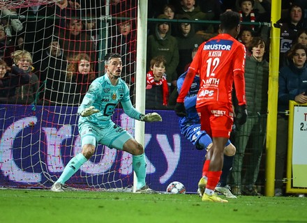 Mechelens Goalkeeper Yannick Thoelen Pictured Action Editorial Stock