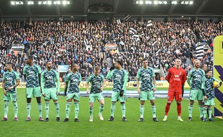 Fulham Players Line Before Kick Off Editorial Stock Photo - Stock Image