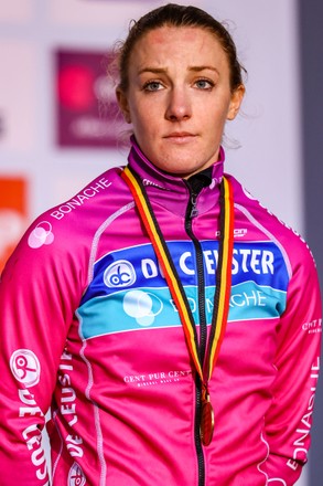 Bronze Medalist Belgian Alicia Franck Celebrate Editorial Stock Photo ...