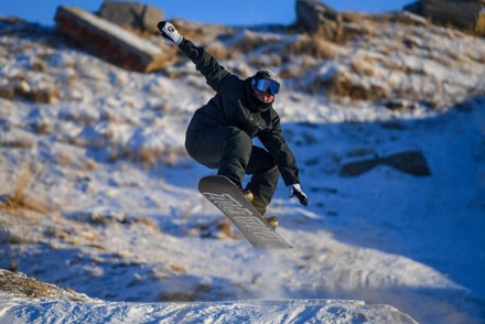 Buhk Bayard Practices Snowboarding Hulun Buir Editorial Stock Photo