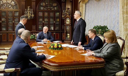 Belarus President Alexander Lukashenko C Makes Editorial Stock Photo ...