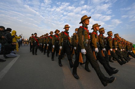 Army Gorkha Regiments Contingent Rehearses Republic Editorial Stock ...